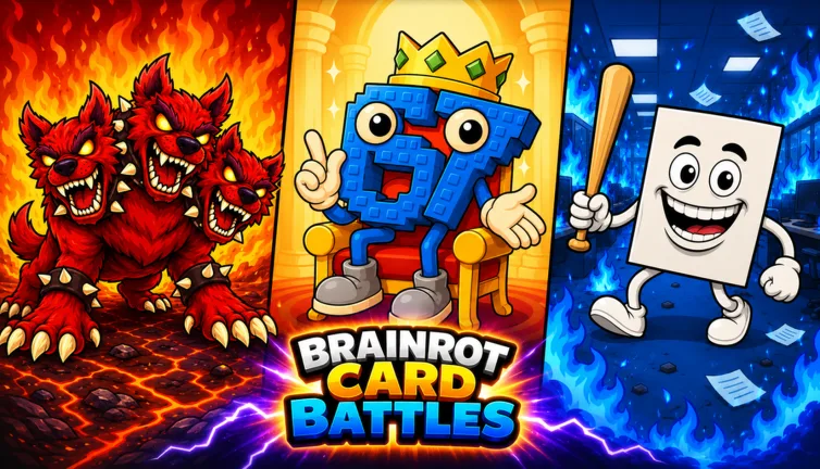 Brainrot Card Battles battle scene